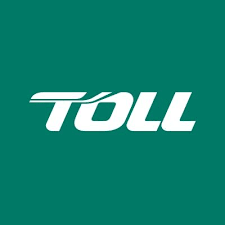 Toll Group logo in white text on a green background, representing the Australian logistics and transportation company.
