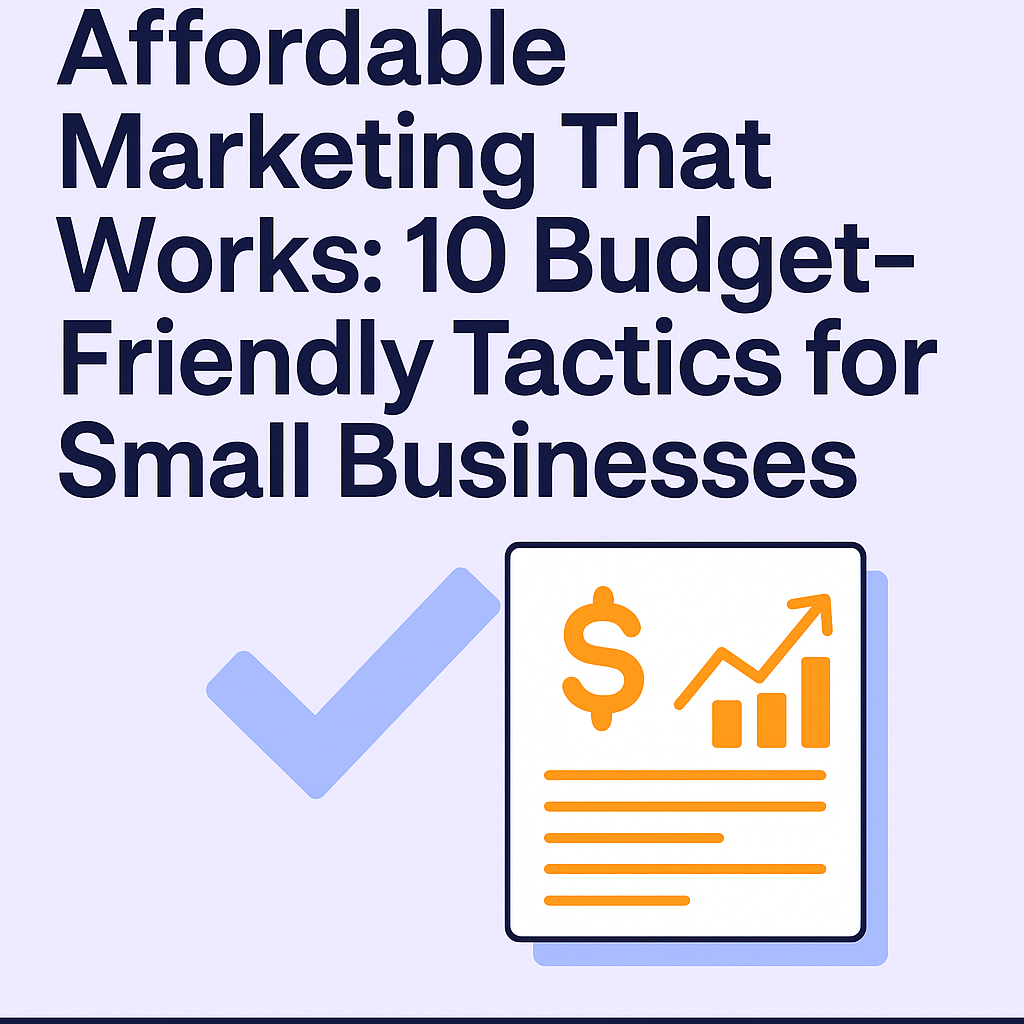 Illustration featuring affordable marketing strategies for small businesses, created for Brainiac Digital Marketing’s blog post